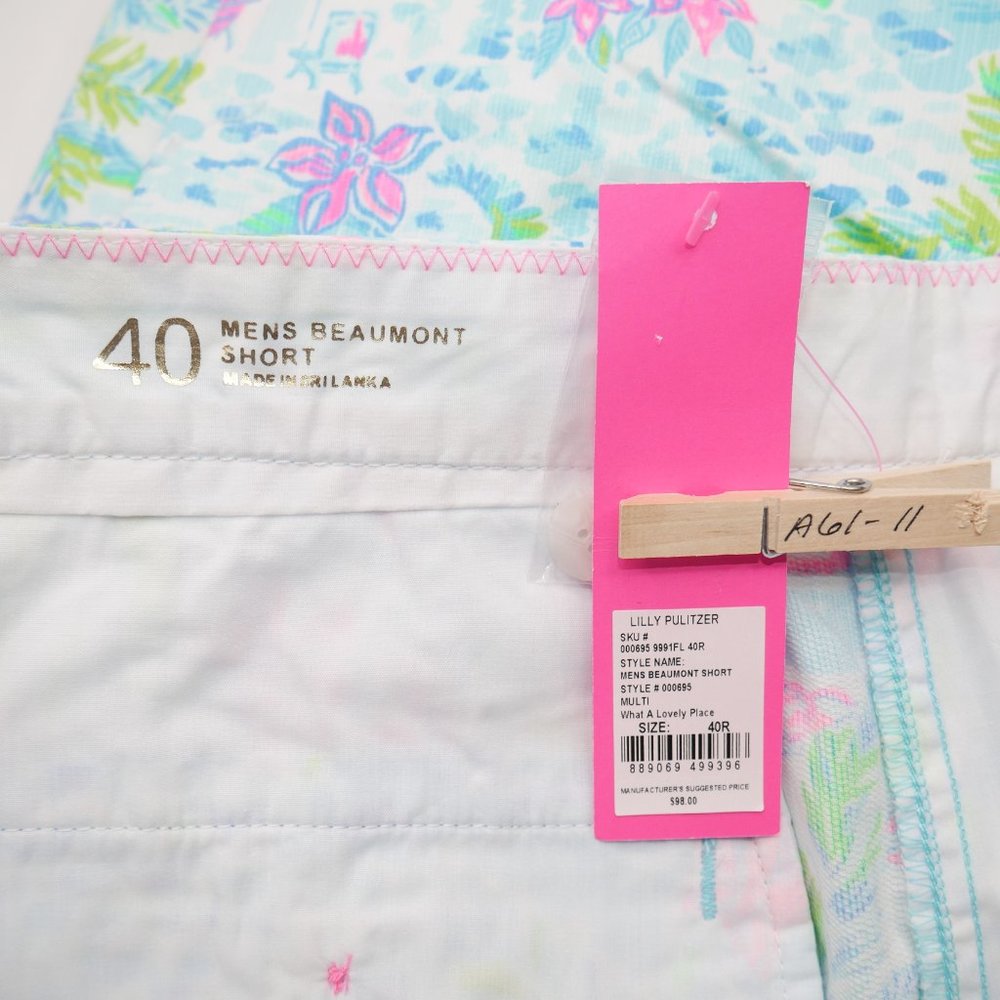 Lilly Pulitzer Beaumont Golf Shorts Mens Size 40 Loudmouth Print - Picture 6 of 6